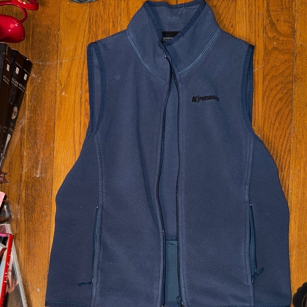 Running Blue Vest fleece warm fall winter camping sports fitness walking outdoor